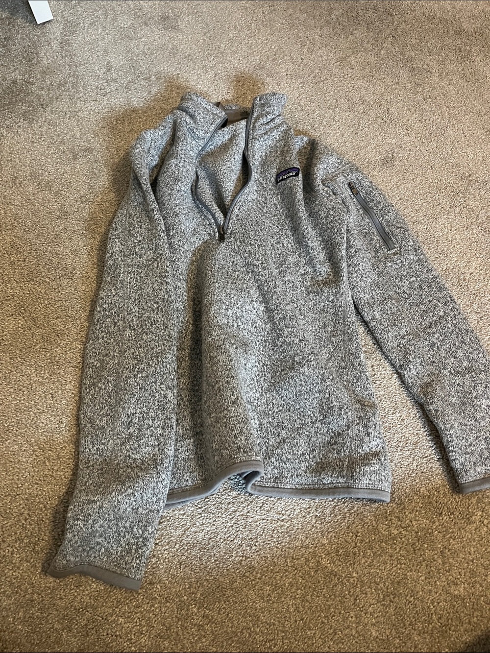 Patagonia Heather Gray Half-Zip Fleece Pullover